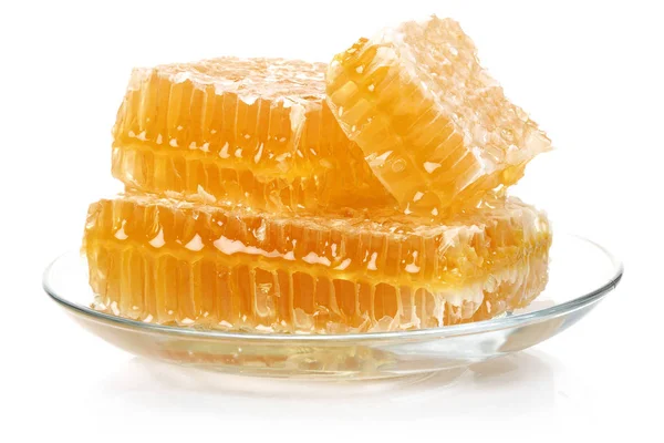 Honeycomb Glass Dish Isolated White Background — Stock Photo, Image
