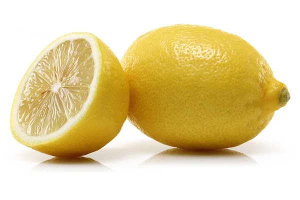 Frutas Frescas Limão Isolado Fundo Branco — Fotografia de Stock