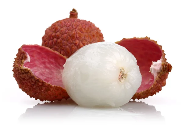 Fruto Fresco Lichi Aislado Sobre Fondo Blanco — Foto de Stock