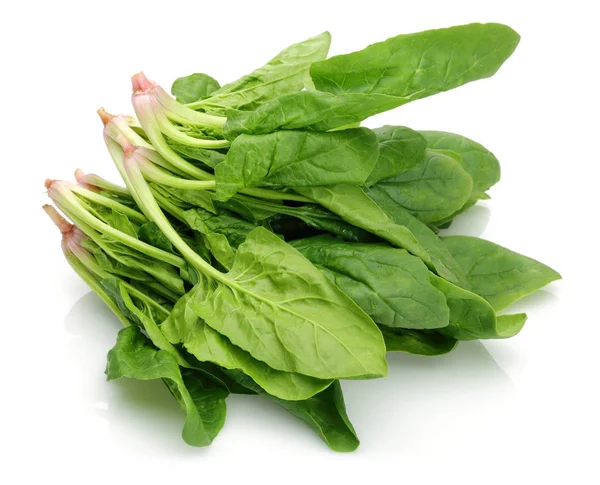 Bunch Fresh Spinach Isolated White Background — Stock Photo, Image