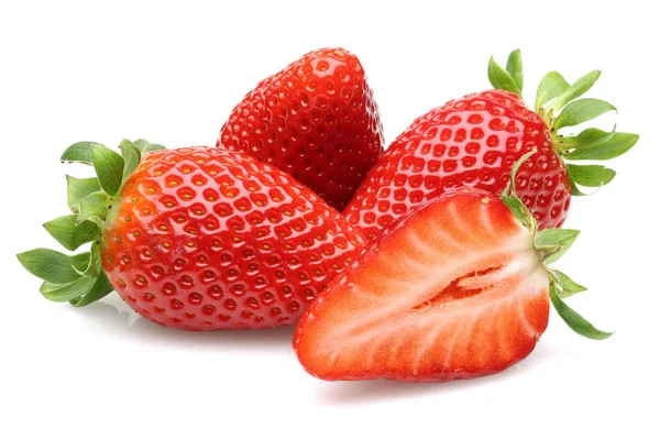 白色背景下的新鲜草莓 — 图库照片