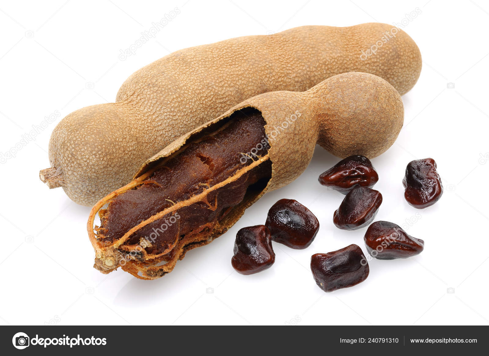 Tamarind Fruits Seeds Isolated White Background Stock Photo Image By C Mahirart