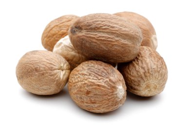 Grup izole beyaz zemin üzerine Hindistan cevizi