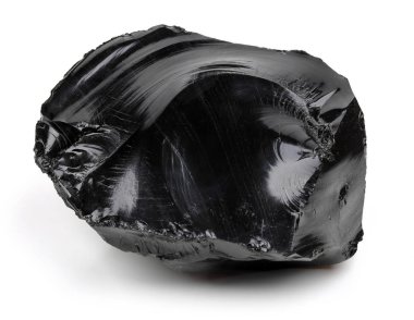 Black obsidian isolated on white background clipart