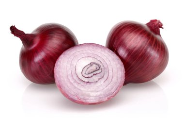 Red onion isolated on white background clipart