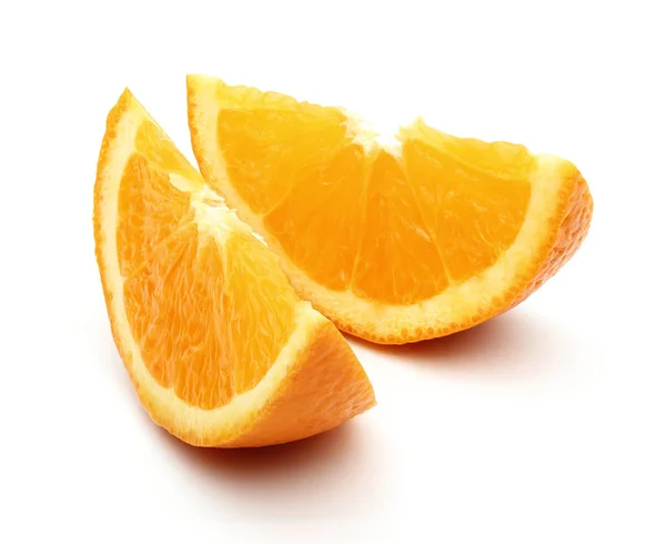 Rebanada Fruta Naranja Fresca Aislada Sobre Fondo Blanco —  Fotos de Stock