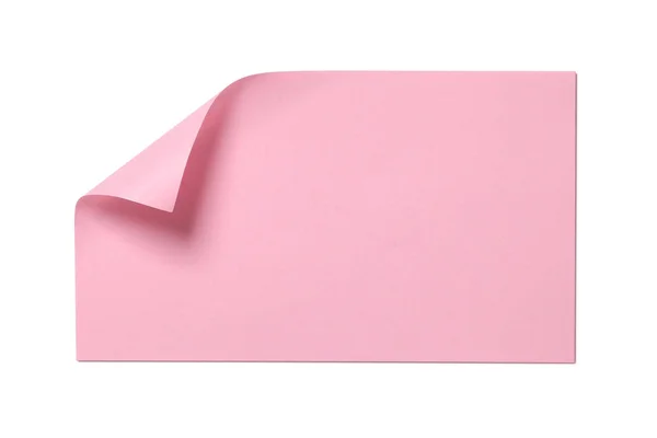 Пустая Розовая Бумага Белом Фоне — стоковое фото