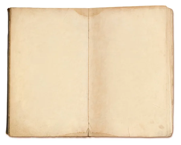 Páginas Branco Caderno Antigo Isolado — Fotografia de Stock