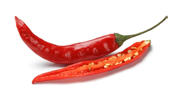 Fresh Red Pepper Isolated White Background — Stock Photo, Image