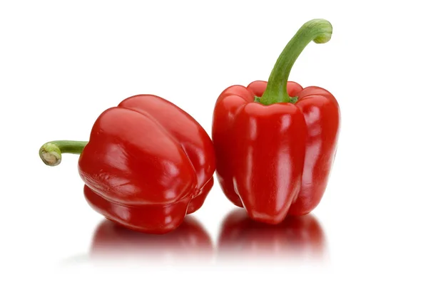 Red Bell Peppers Isolated White Background — Stock Photo, Image