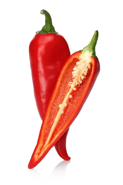 Fresh Red Pepper Isolated White Background — Stock Photo, Image