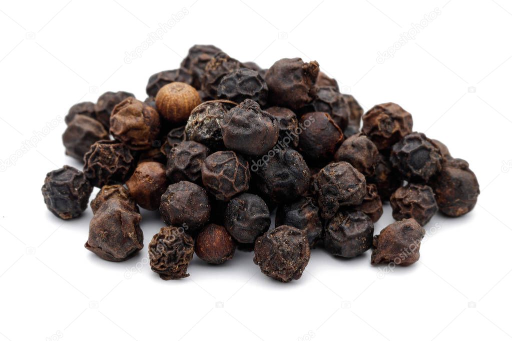 Black Peppercorn isolated on white background
