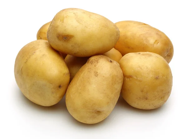 Group Fresh Potatoes Isolated White Background — Stock Photo, Image