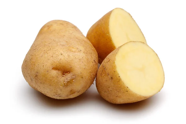 Fresh Potatoes Slices Isolated White Background — Stock Photo, Image