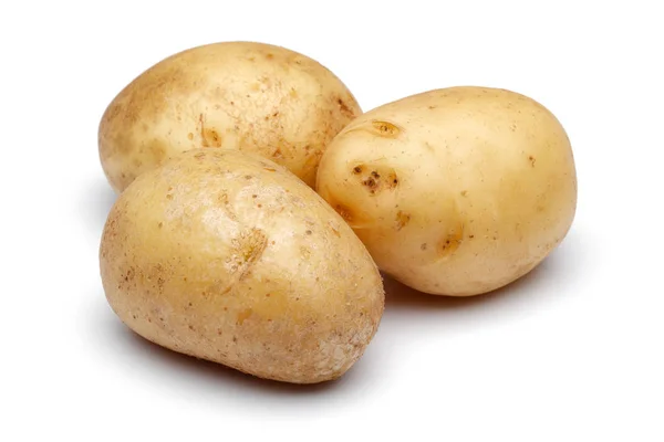 Group Fresh Potatoes Isolated White Background — Stock Photo, Image