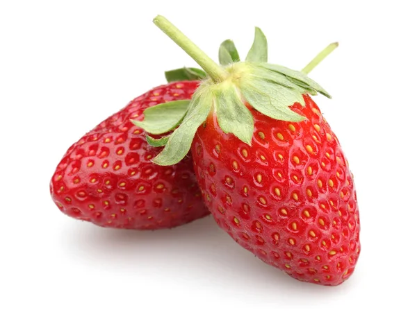 在白色背景查出的新鲜的整个草莓 — 图库照片