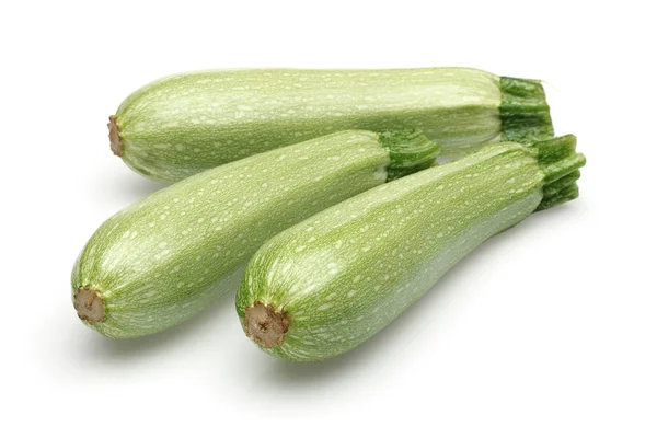 Three Whole Green Zucchini Isolated White Background — Stock Photo, Image