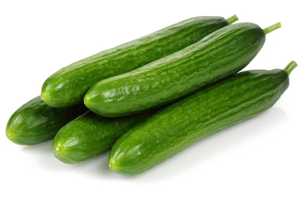 Fresh cucumbers isolated on white — Stock Photo, Image