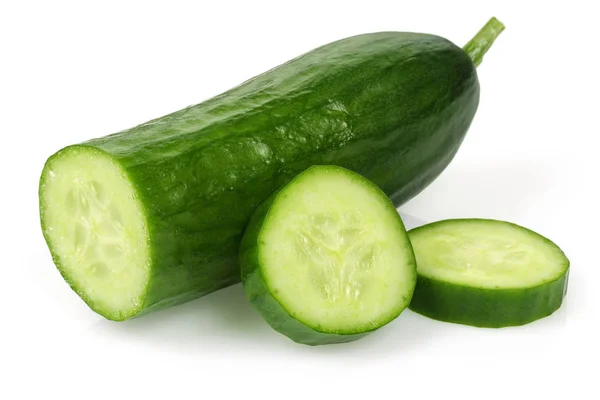 Fresh cucumber slices isolated on white Stock Picture