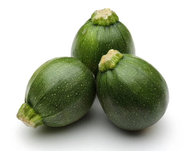 Gröna runda zucchini isolerad på vit — Stockfoto