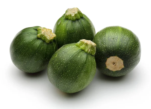 Gröna runda zucchini isolerad på vit — Stockfoto