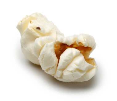 Beyaz izole tek patlamış mısır