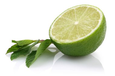Beyaz izole limon meyve