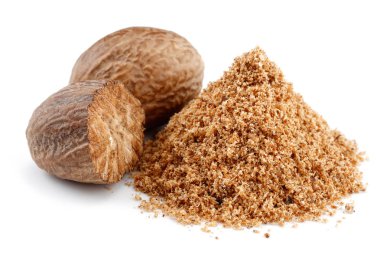 beyaz izole bütün ve rendelenmiş hindistan cevizi