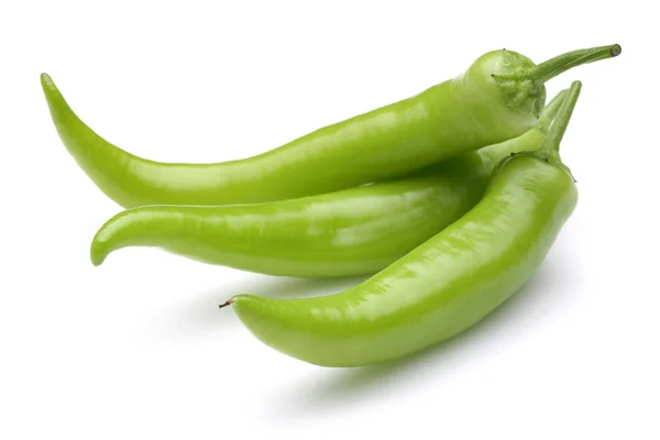 Fresh green peppers isolated on white — Stock Photo, Image