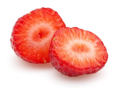 Yarım çilek beyaz izole