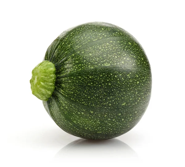 Zucchine rotonde verdi isolate su bianco — Foto Stock