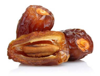 Kurutulmuş hurma meyve beyaz izole