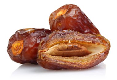 Kurutulmuş hurma meyve beyaz izole