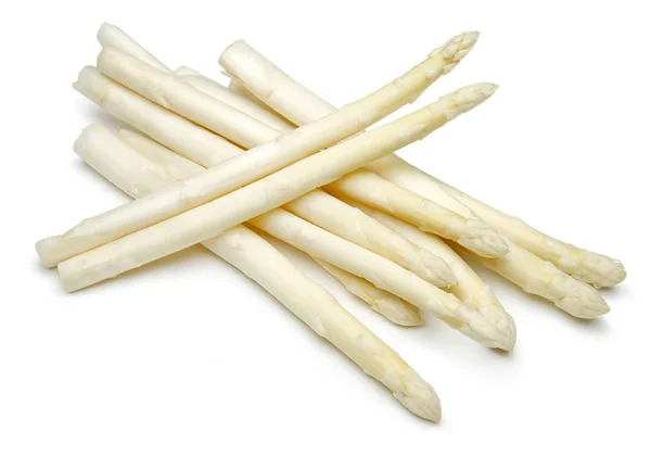 White asparagus sticks isolated on white — 스톡 사진