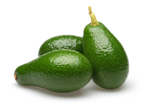 Avocado verde intero isolato su bianco — Foto Stock