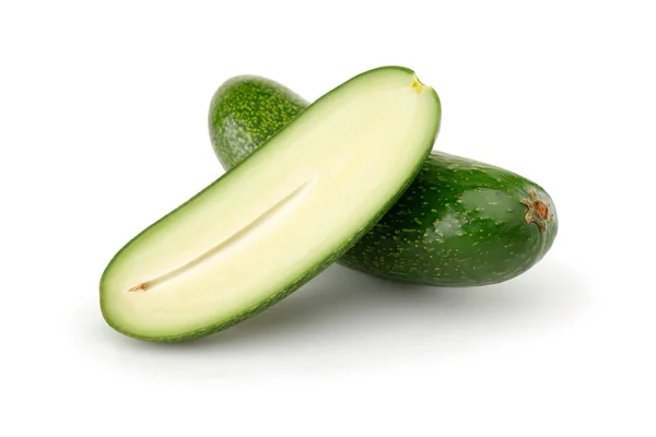 Avocado fresco senza semi isolato su bianco — Foto Stock