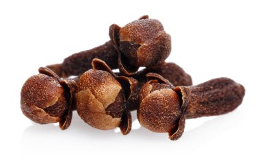 Kuru karanfil tomurcukları beyaz izole