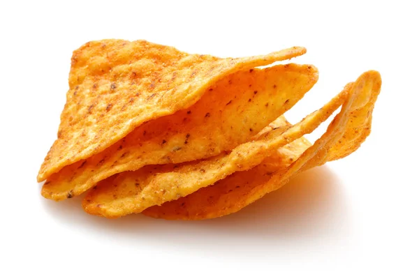 Taco Chips izolovaný na bílém — Stock fotografie