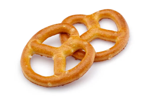 Pretzel sós keksz elszigetelt fehér — Stock Fotó