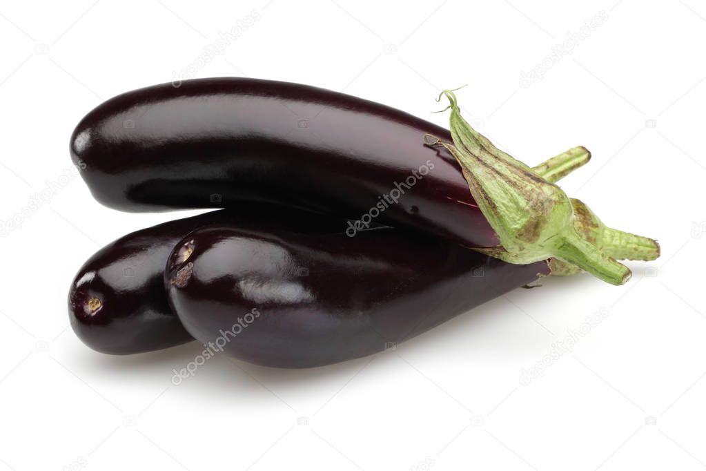 Eggplant or Aubergine vegetable isolated on white