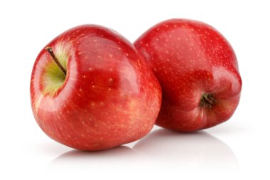 Bütün Kırmızı elma üzerine beyaz izole