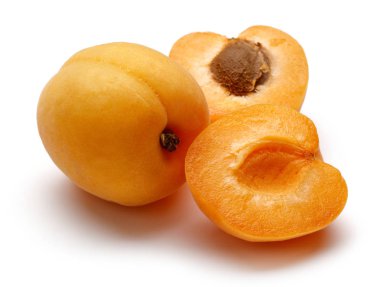 beyaz izole taze olgun kayısı