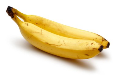 olgun muz üzerinde beyaz izole demet