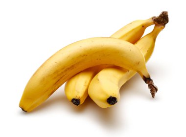 olgun muz üzerinde beyaz izole demet