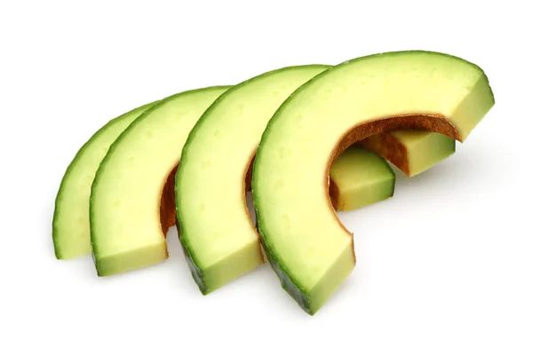 Sliced green avocados isolated on white — Stock Photo, Image