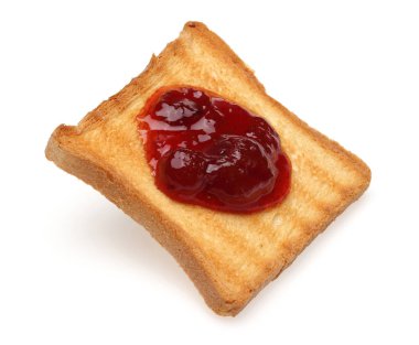 Ekmek ve Çilek reçel izole tost