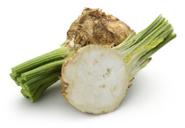 Taze kereviz sapı ve dilim beyaz izole