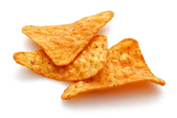 Maïs tortillachips geïsoleerd op wit — Stockfoto