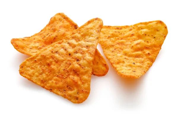 Maïs tortillachips geïsoleerd op wit — Stockfoto