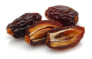Kurutulmuş hurma meyve beyaz izole